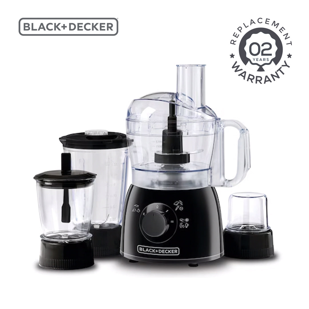 BLACK+DECKER / KITCHEN ROBOT / 400W 29 FUNCTION FOOD PROCESSER WITH BLENDER , MINCER , GRINDER / KR43-B5 / BLACK