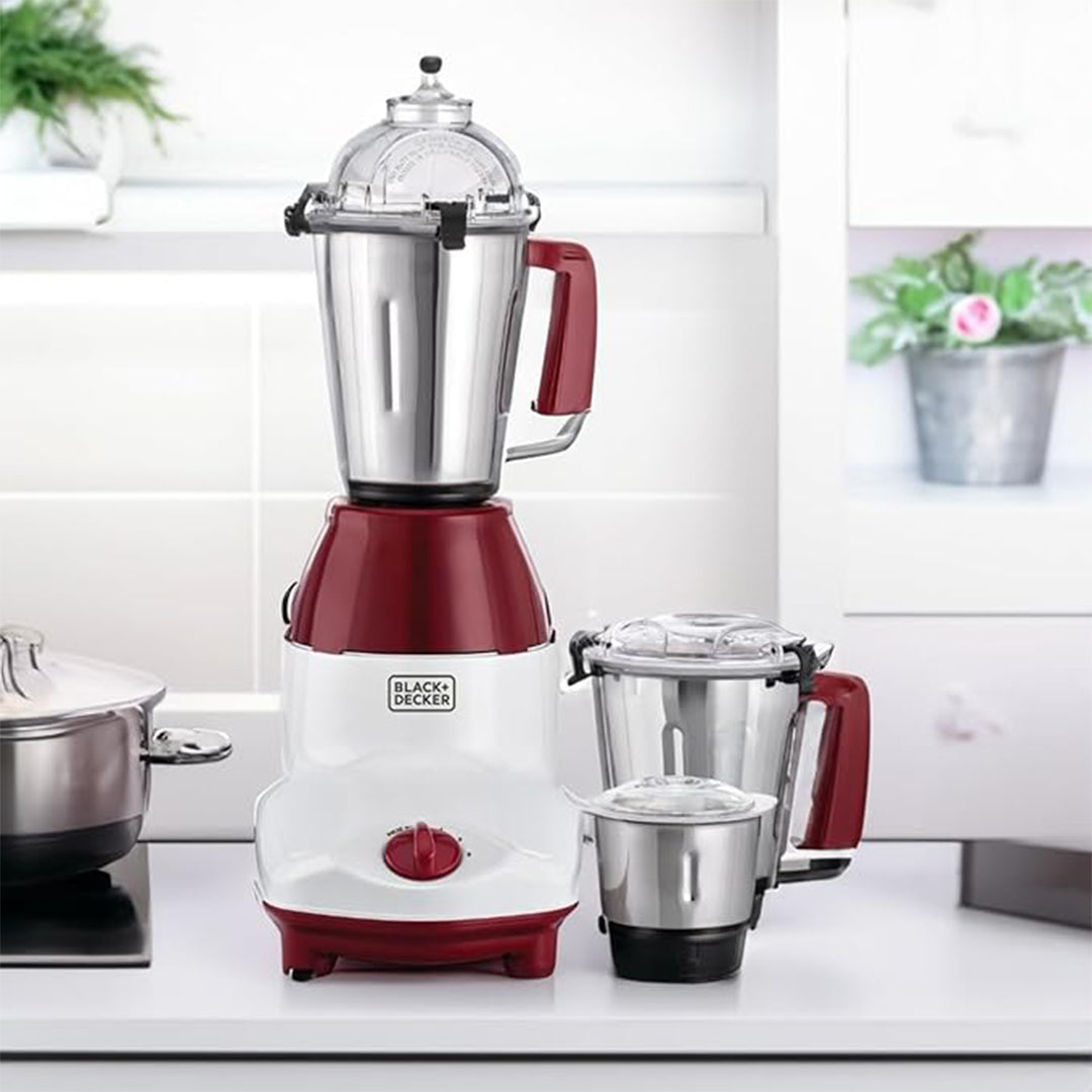 BLACK+DECKER / MIXER GRINDER / 3 JARS SET , 3-IN-1 MULTIFUNCTIONAL 750 W BLENDER , WET DRY GRINDER , DIPS AND PASTE /MG750-B5