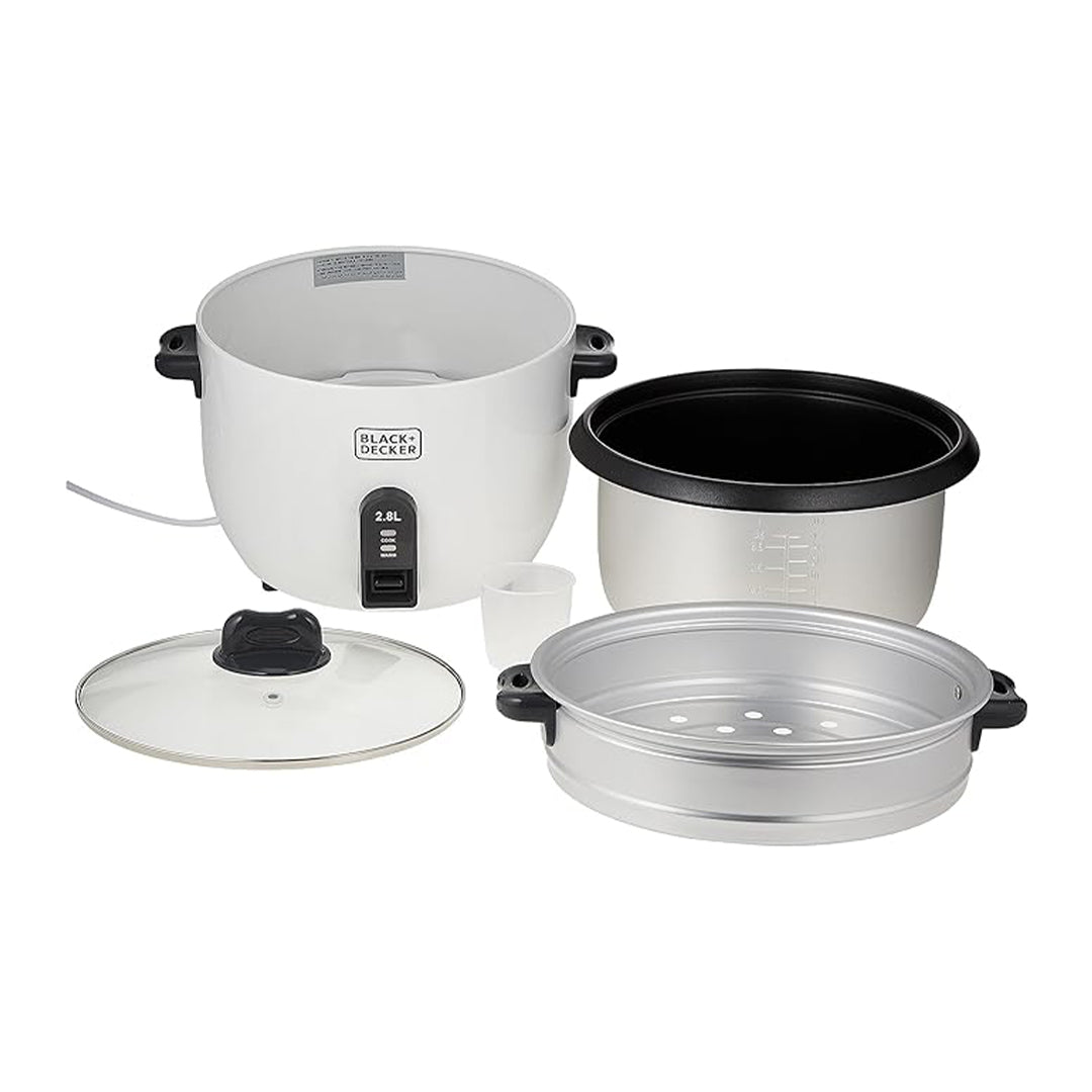 BLACK+DECKER/ RICE COOKER / 1100W 2.8 L 11.8 CUP/ RC2850-B5 / WHITE