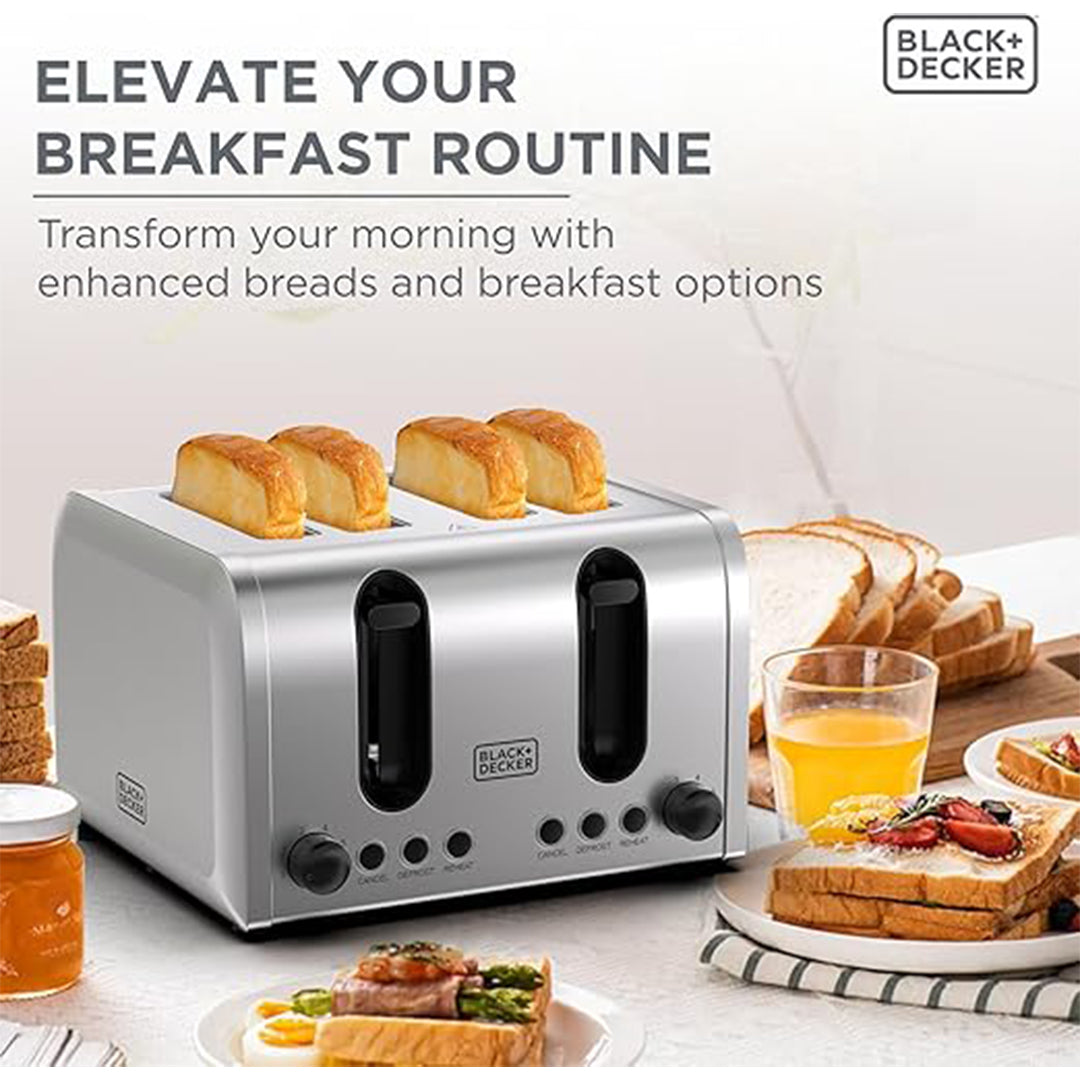 BLACK+DECKER / TOASTER / 4 SLICE STAINLESS STEEL / ET444-B5