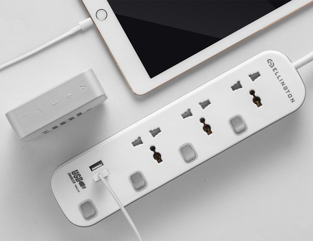 ELINGTON / SURGE PROTECTOR / 3WAYS / 13AMPS / 2USB