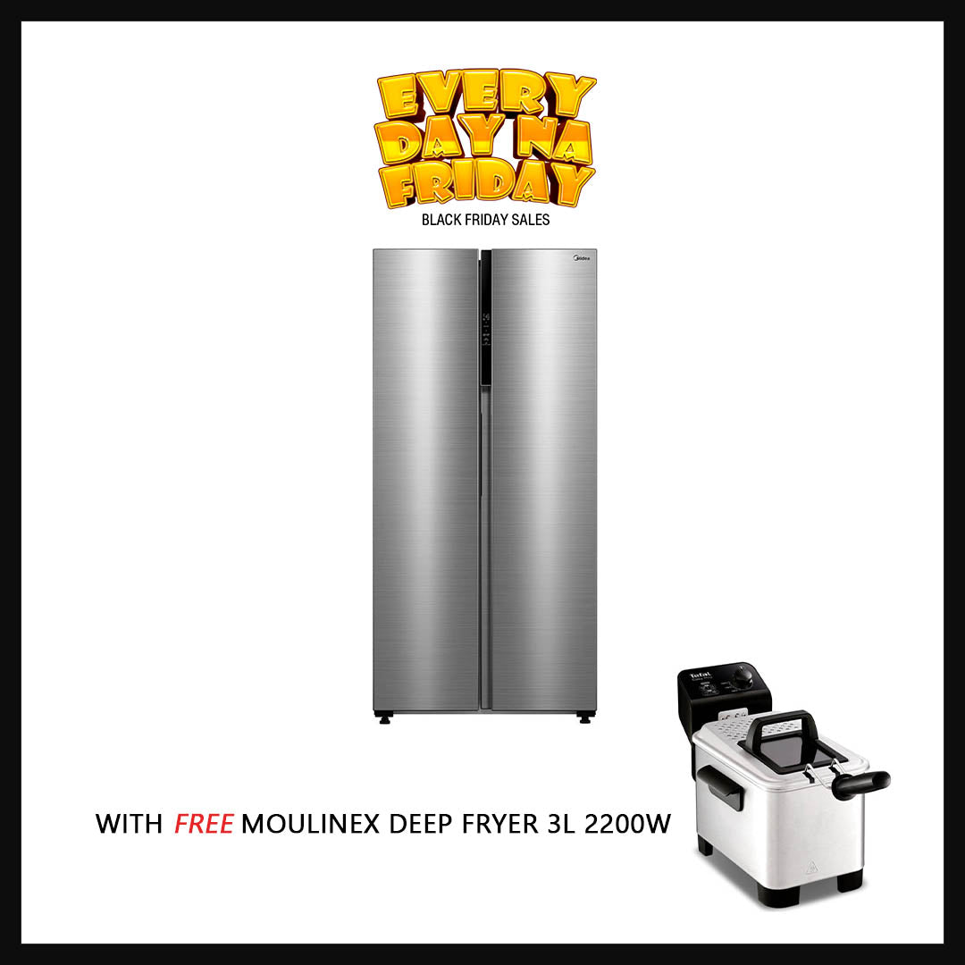 MIDEA REF SBS 460LTRS MDRS619FGF46 STAINLESS SILVER