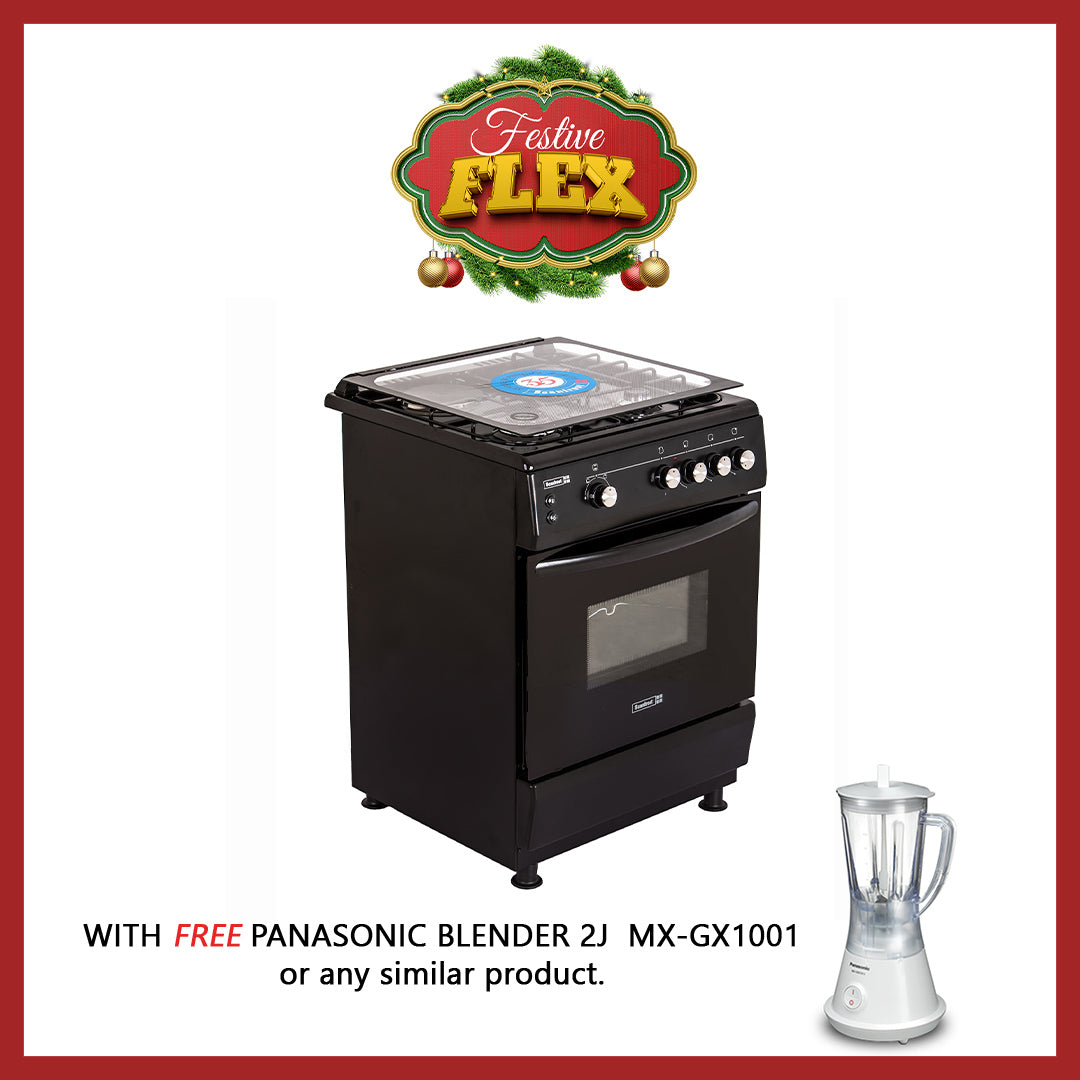 SCANFROST GAS COOKER/60X60/CK6400B/4GAS/BLACK