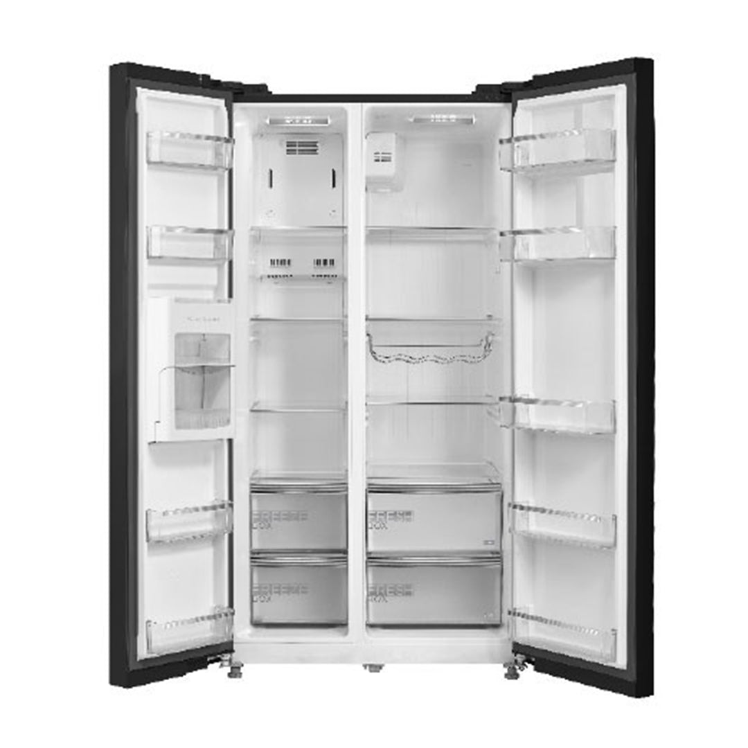 MIDEA REF SBS 510L MDRS710FGF22D BLACK GLASS