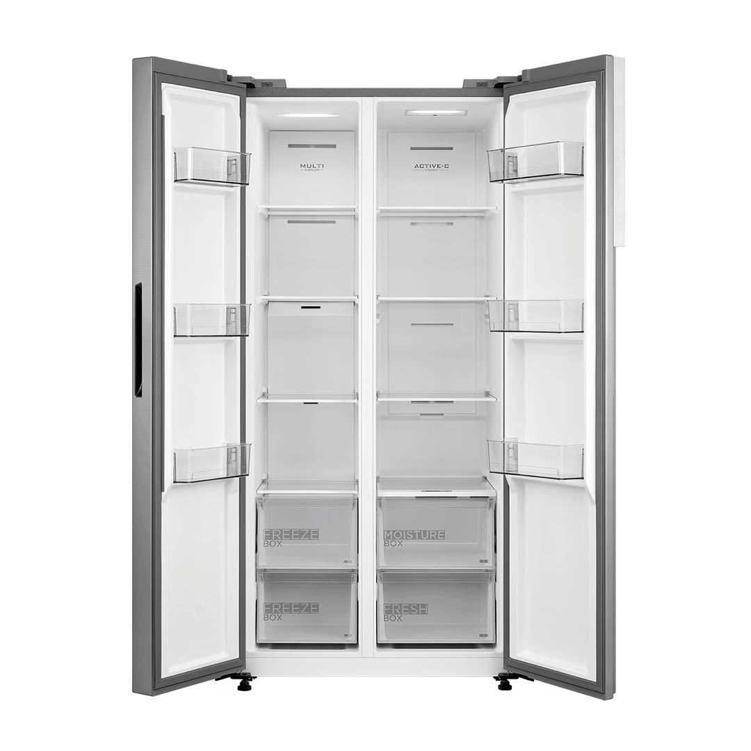 MIDEA REF SBS 460LTRS MDRS619FGF46 STAINLESS SILVER