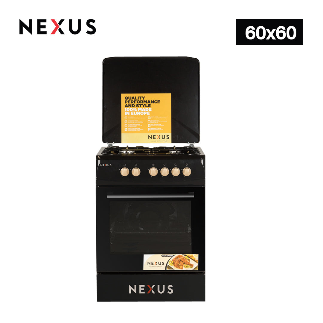 NEXUS / GAS COOKER / 60*60 / 4G / NX-6000BC / BLACK