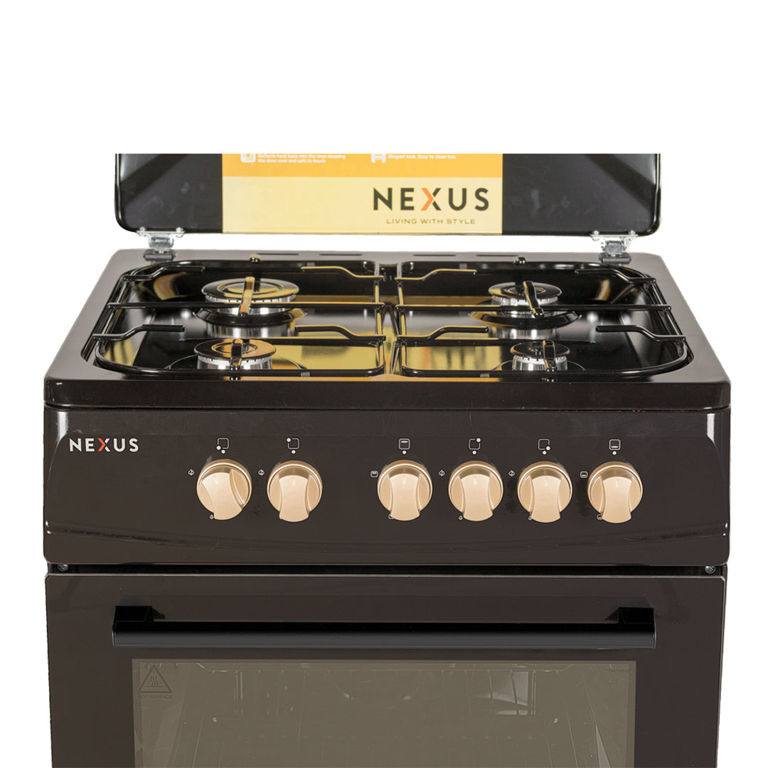 NEXUS / GAS COOKER / 60*60 / 4G / NX-6000BC / BLACK