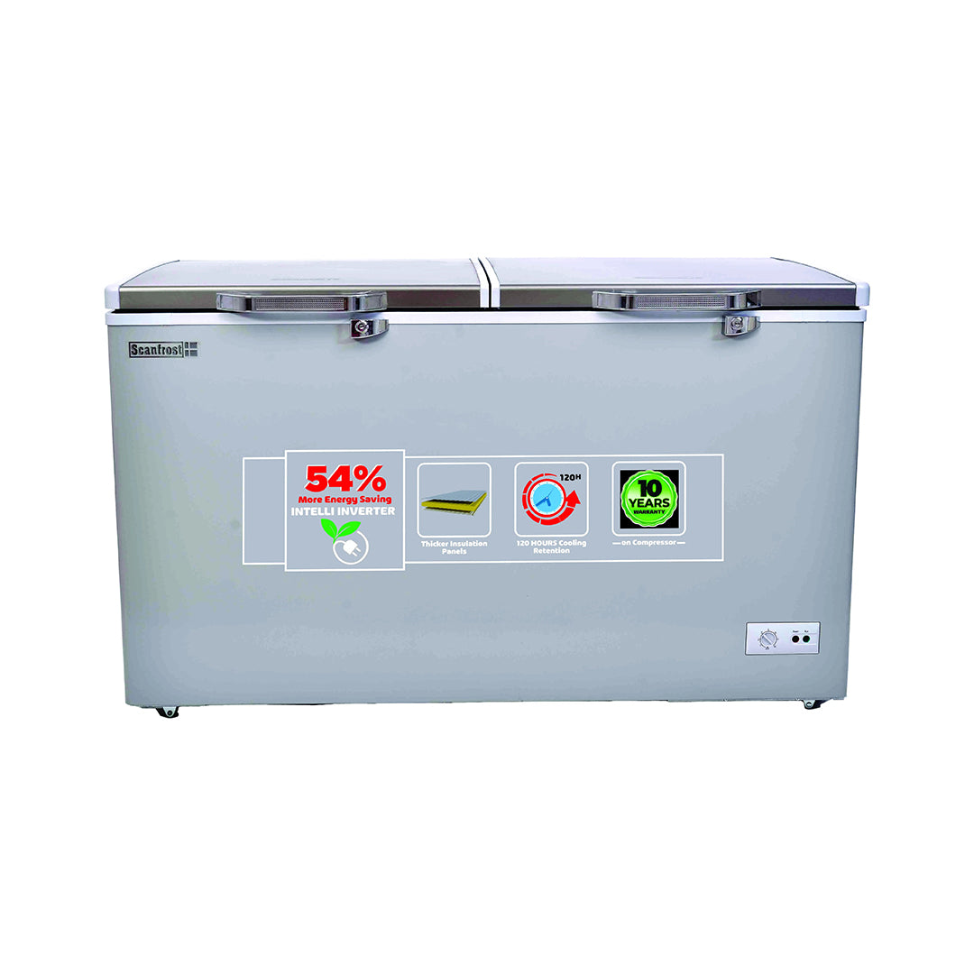SCANFROST CHEST FZ/SD/400L/SFL400INV/SILVER