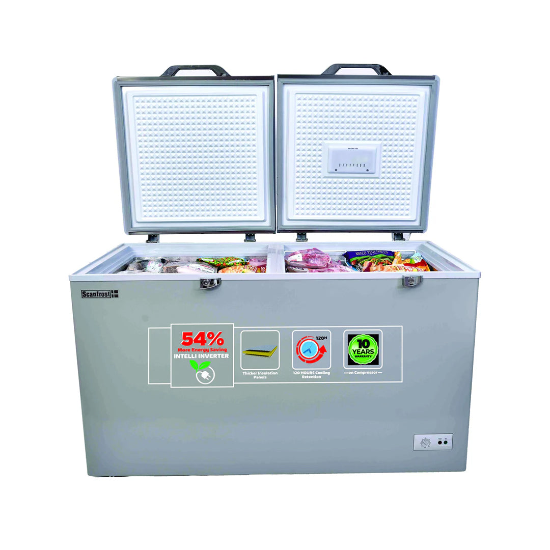 SCANFROST CHEST FZ/SD/400L/SFL400INV/SILVER