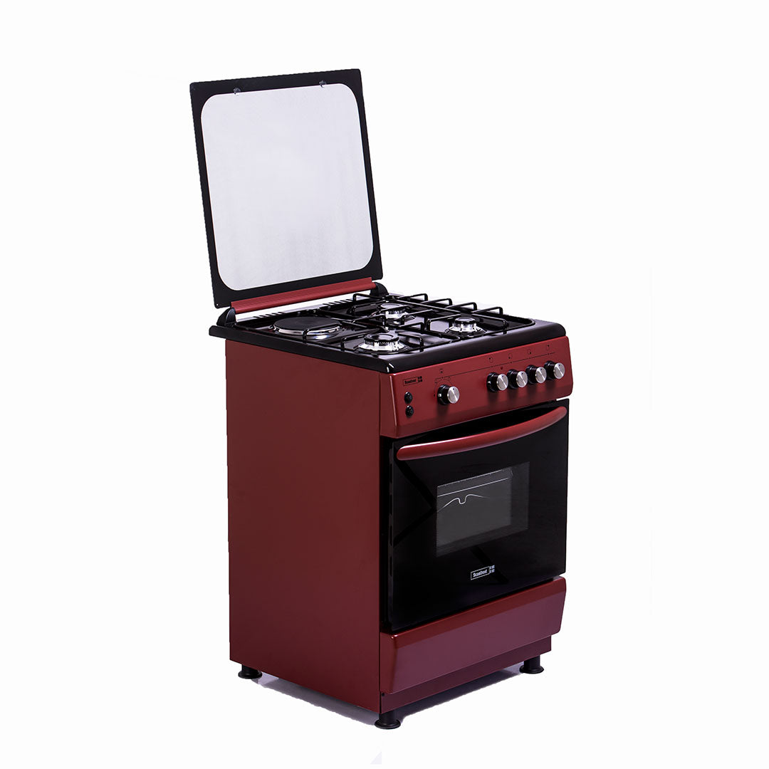 SCANFROST GAS COOKER/60X60/CK6302R/3GAS 1E/BURGUNDY
