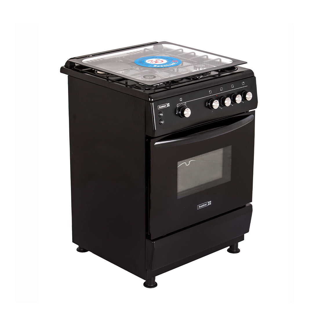 SCANFROST GAS COOKER/60X60/CK6400B/4GAS/BLACK