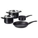 IKEA COOKWARE SET OF 6 HEMLAGAD BLK.STEEL 00462864