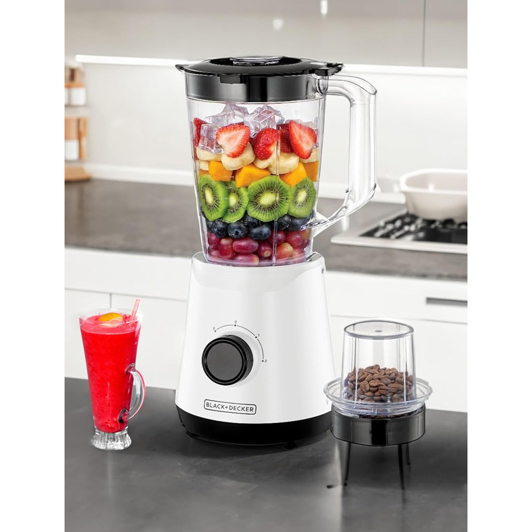 BLACK+DECKER/BLENDER WITH GRINDER MILL/500W/1.5L/BX520-B5/WHITE