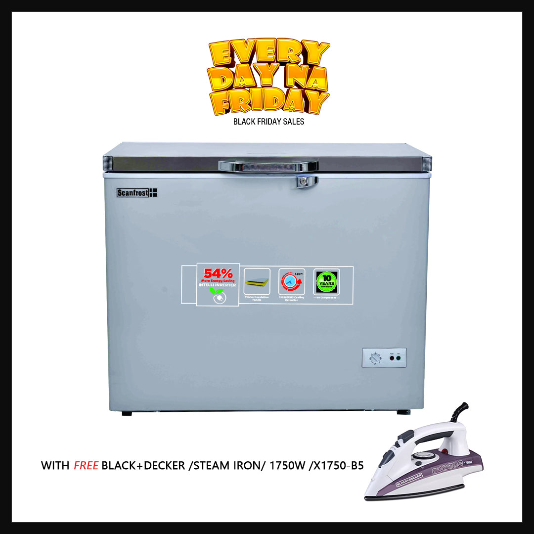 SCANFROST FREEZER 300L SD INV SILVER SFL300INV