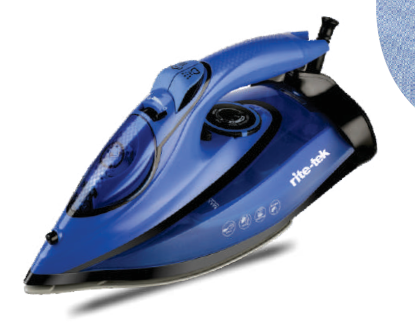 RITE-TEK STEAM IRON/3000W/ST822/BLACK & BLUE