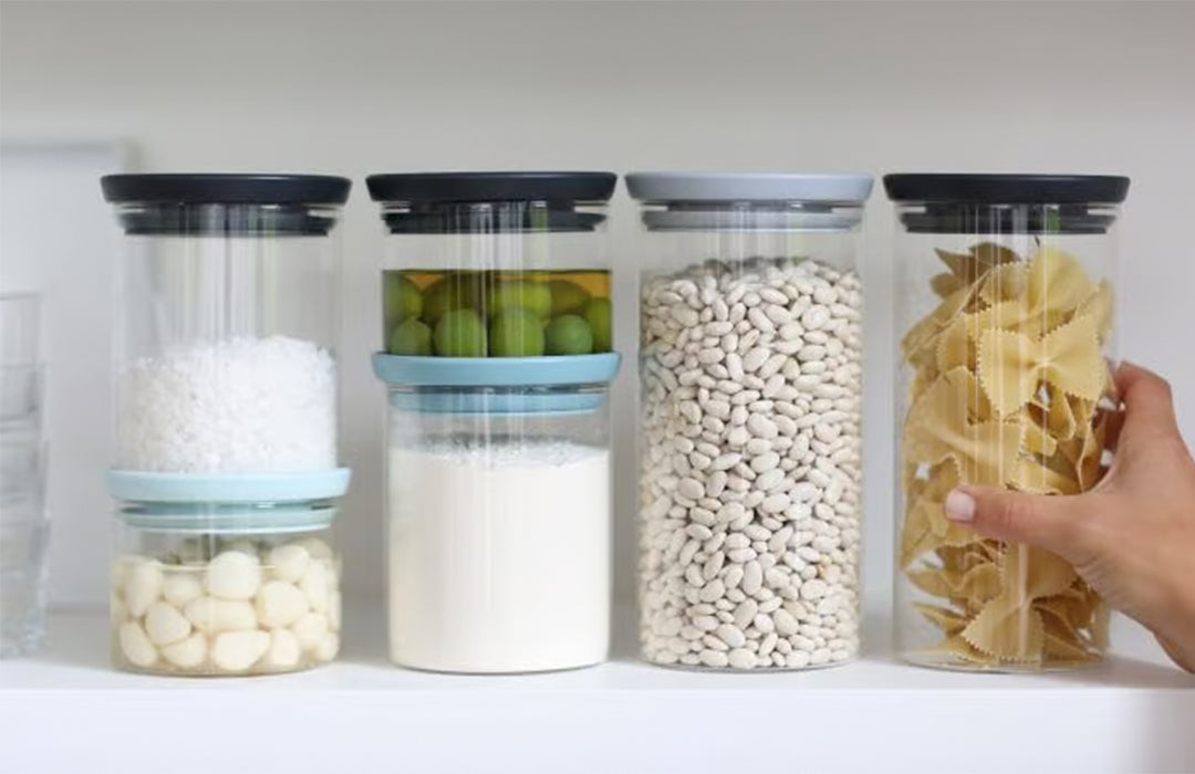 BRABANTIA/HW/b-298301/Stackable Glass Jar/0.3L/Dark Grey
