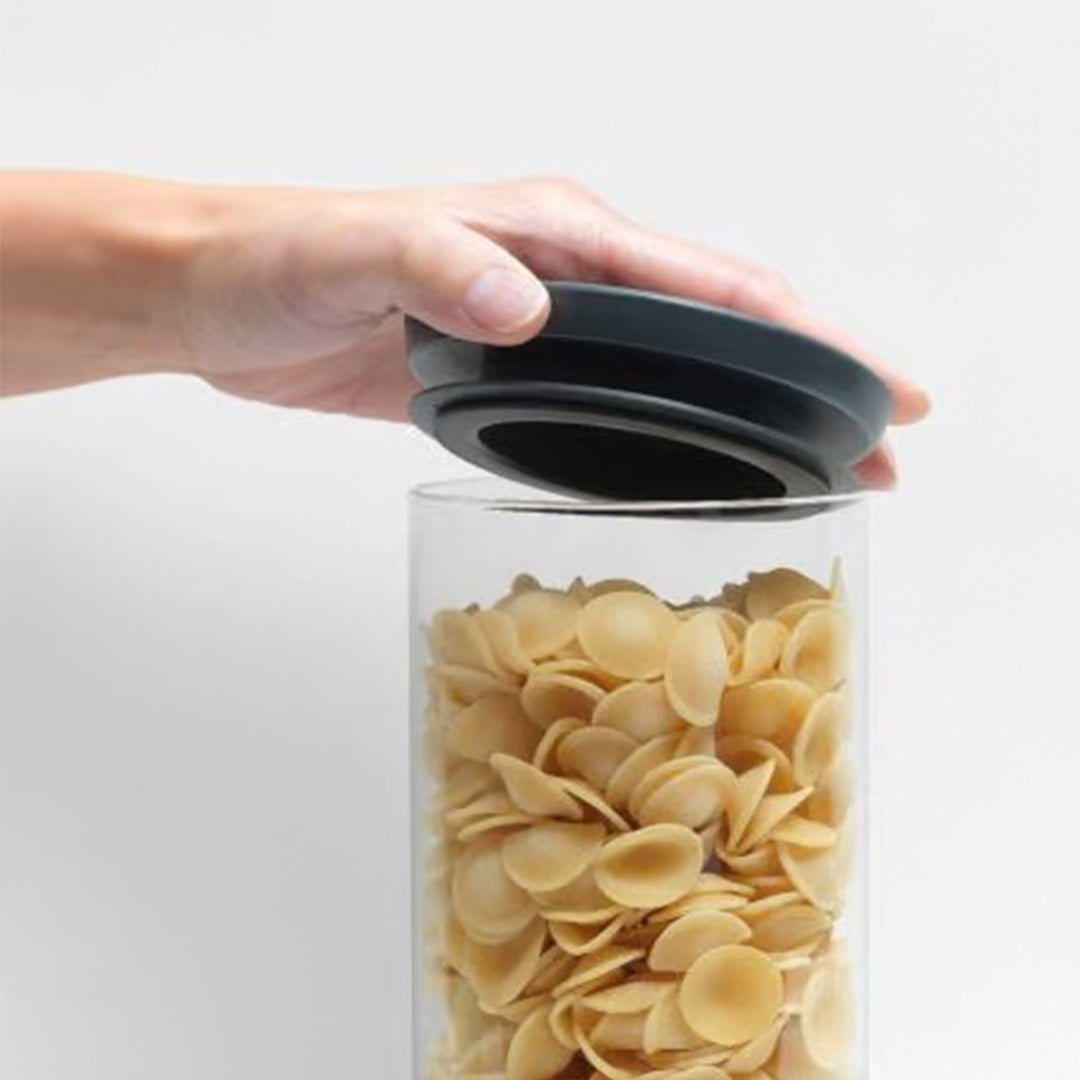 BRABANTIA/HW/b-298301/Stackable Glass Jar/0.3L/Dark Grey