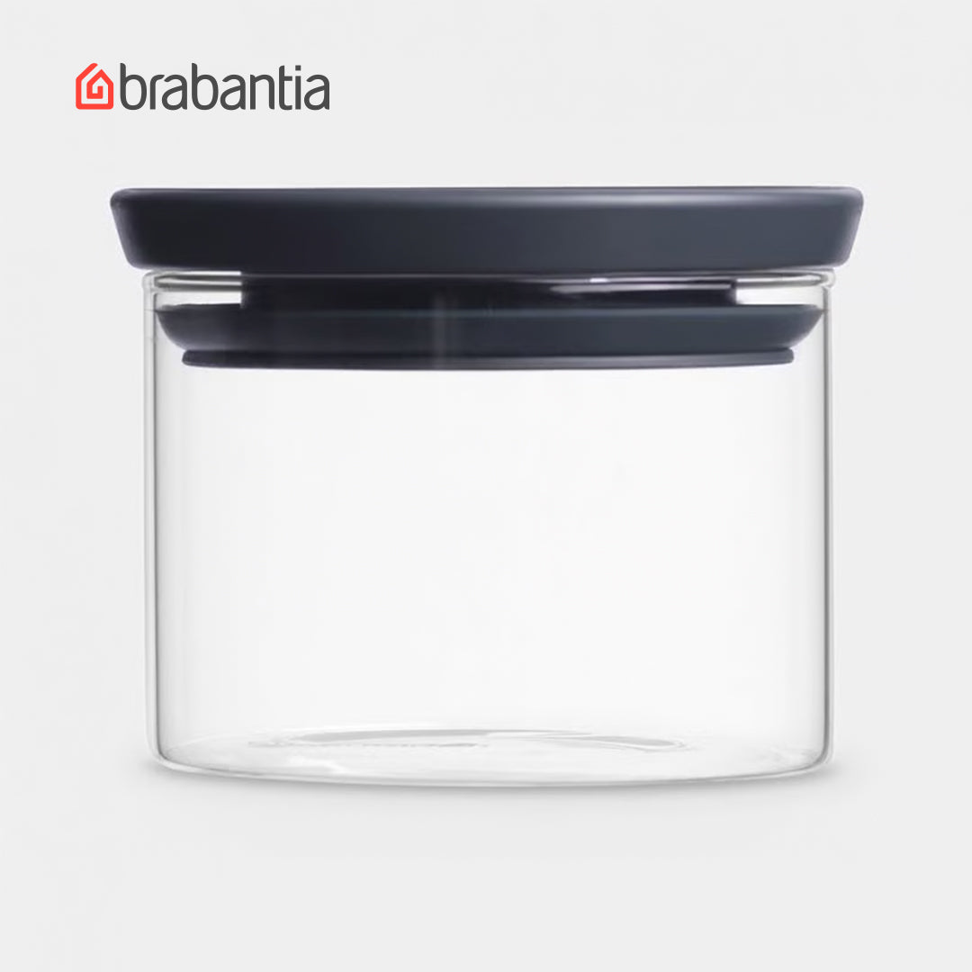 BRABANTIA/HW/b-298301/Stackable Glass Jar/0.3L/Dark Grey