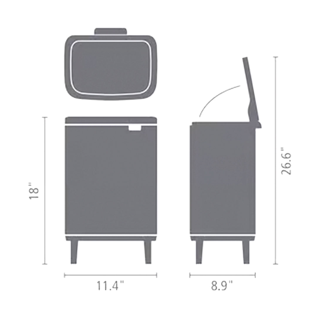 BRABANTIA/HW/b-227288/Waste Bin/12L/Platinum