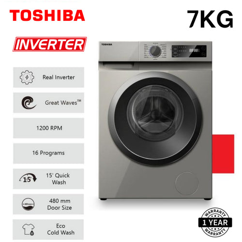 TOSHIBA AUTOMATIC FRONT LOAD WASHING MACHINE 7KG