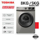 TOSHIBA AUTOMATIC FRONT LOAD WASHING MACHINE 8KG WASH / 5KG DRY