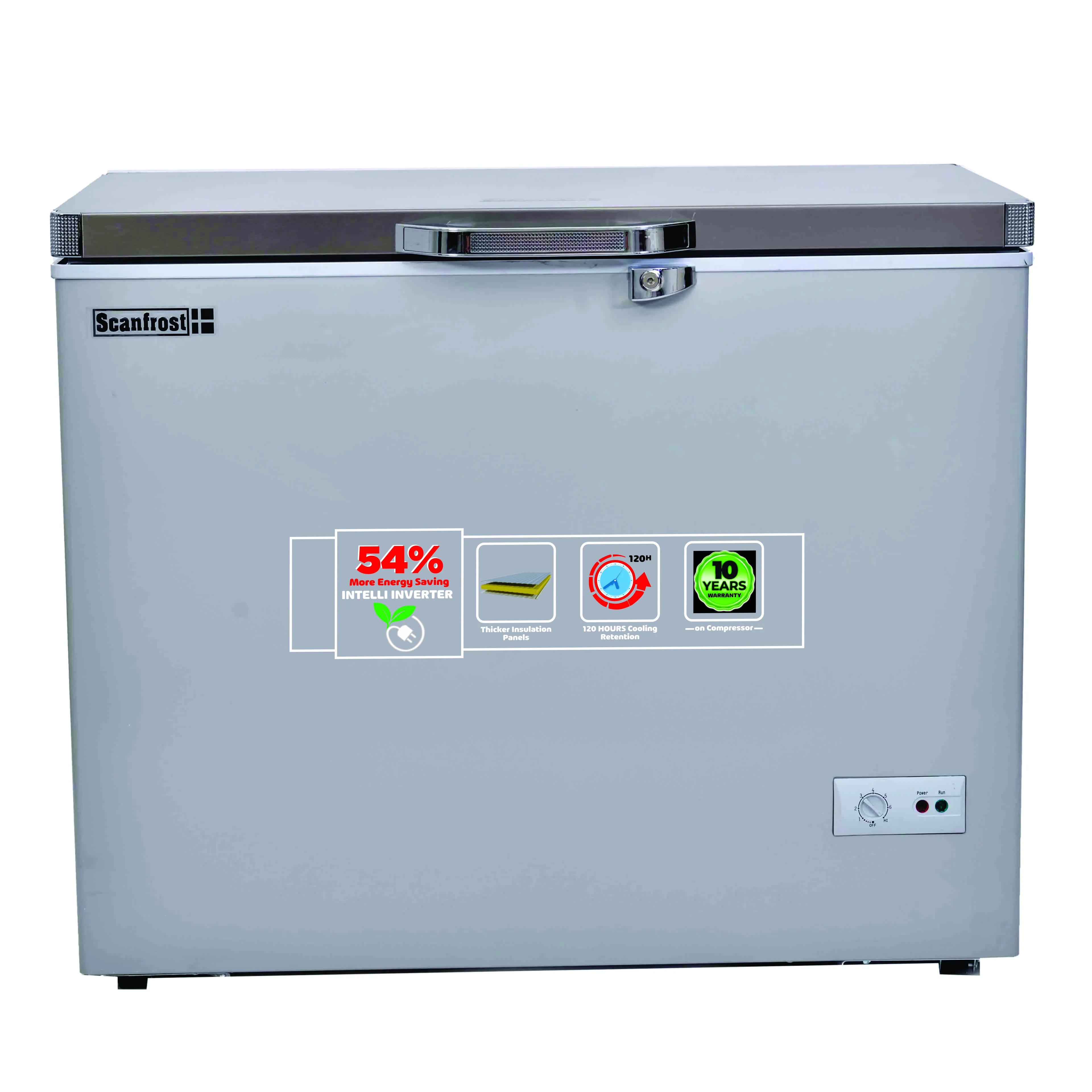 SCANFROST FREEZER 300L SD INV SILVER SFL300INV