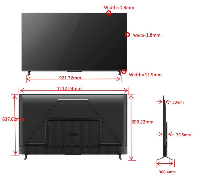 TCL TV 50 Q-LED ANDROID BLACK 50C725