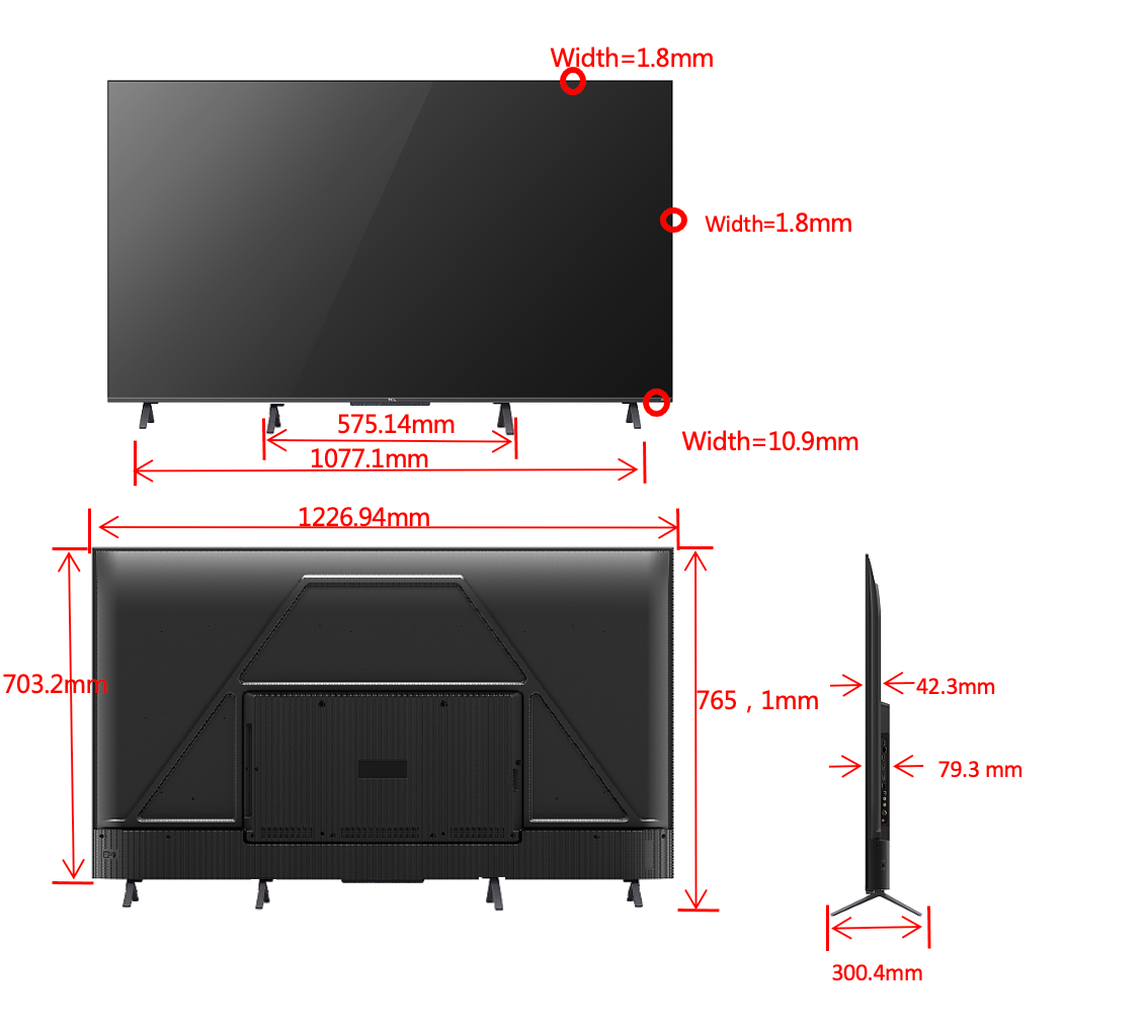 TCL TV 55 Q-LED ANDROID BLACK 55C725