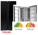 TOSHIBA FRIDGE 592L SBS  BLACK GR-RS780WE-PGF