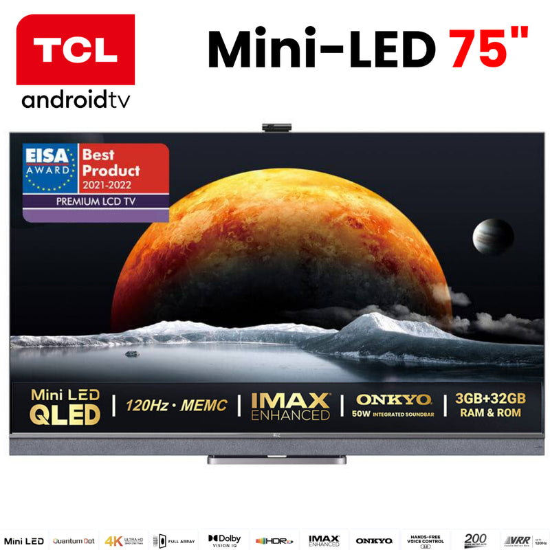 TCL 75" Google Android 4K Mini-QLED Smart Slim TV