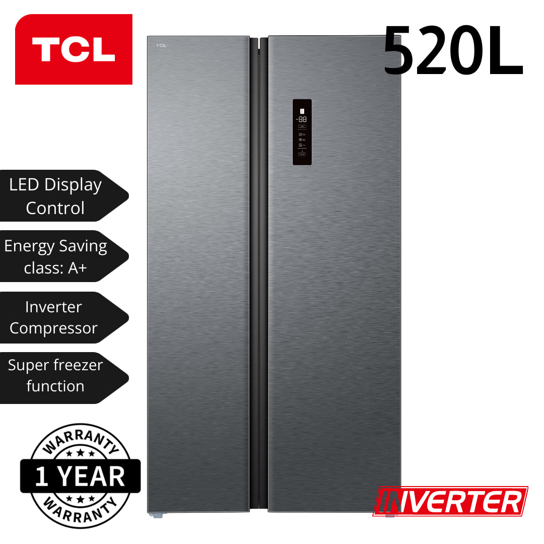 TCL FRIDGE 520L SBS NO-FROST SILVER P520SBS