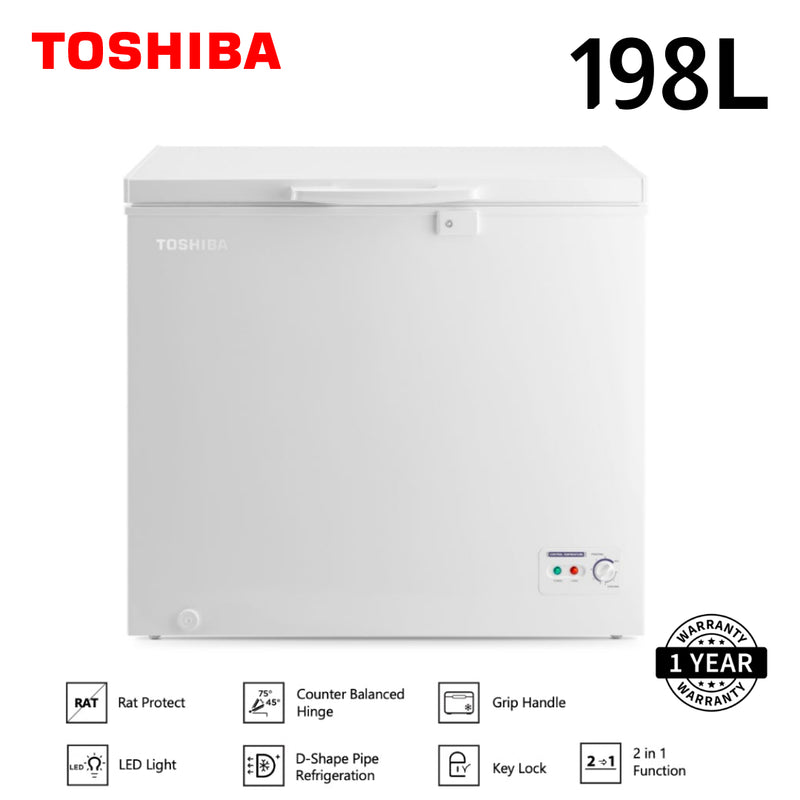 Toshiba Deep Freezer (198L) White