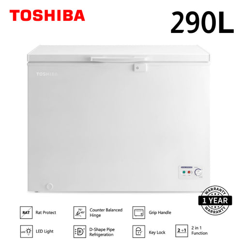 TOSHIBA FREEZER 290L R600A SD  WHITE CR-A295U